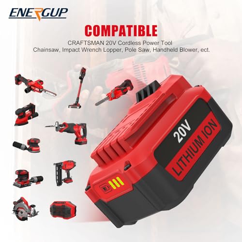 Image of energup 20V Replacement for Craftsman 20V Battery V20 Battery Compatible with CMCB205 CMCB204 CMCB206 CMCB202 CMCB201 for Craftsman 20Volt Cordless Power Tools