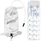 5 Pack Urinary Leg Bag 1000ML, Catheter Bags with Anti-Reflux Valve & 18