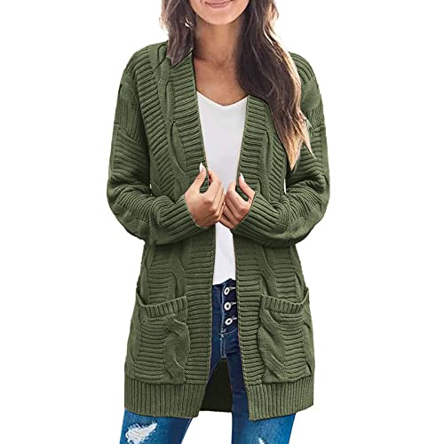 Cardigan Sweaters for Women Open Front Long Sleeve Knit Coat with Pockets - image 1