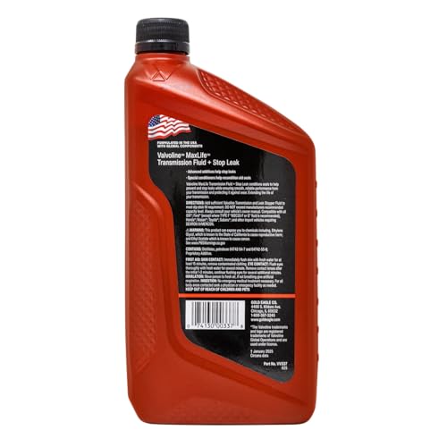 Image of Valvoline MaxLife Automatic Transmission Fluid with Stop Leak, Formula Protects Against Wear Seal Damage and Oxidation, 32oz, Red