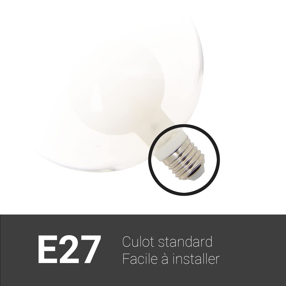 Xanlite Lampadina LED decorativa – doppio vetro – forma di globo – Attacco E27 – Bianco Neutro – Forma allungata