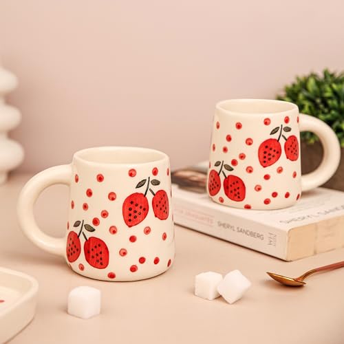 Image of Cups & Mugs - Coffee Mugs Set of 2 - Tea Cup - Ceramic Coffee Cup, Elegant Gift Pack, Microwave and Dishwasher Safe, Stylish Modern Design for Home & Office,RedRush Mug