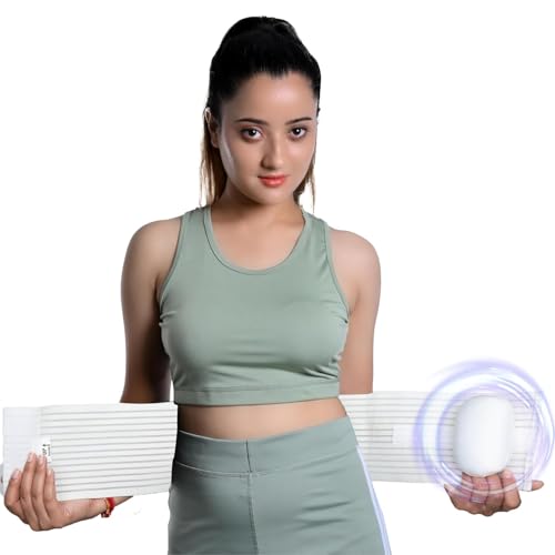 Image of Wonder Care Polyester Umbilical White Hernia Belt Pain Relief Support Brace With 1 Removable Compression Pad For Men & Women (4Xl)