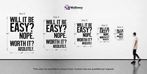 Wallency Motivational Wall Decal - Gym Wall Decal - Inspirational Quote Wall Art Vinyl Decal - Removable Vinyl Sticker - Black- Made In The Usa (Large - 35" X 50") #TOP3
