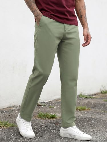 Image of Bewakoof Men's 100% Cotton Solid Regular Fit Trousers | Pant for man | Chinos pants for men | Men trousers | Casual Pants for Men | Trousers for man | Men's Regular Casual Pants | Cotton Pant for Men | Everyday Casual | Utility Streetwear | Lightweight & Flexible