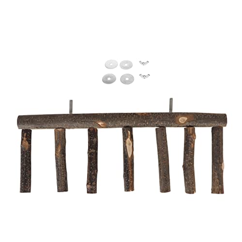 Bird Wooden Ladder Grinding Claws Multi Step Ladder Parrot Perch for Small Medium Parrot (apple wood 2)