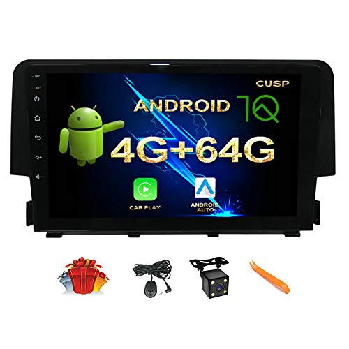 2022 New Big Screen 9 Inch Android 10 Car Stereo Radio GPS Navigation System for Honda Civic 2016-2021 Multimedia Player Octa core 4G+64G Car Play, WiFi, BT, Steering Wheel Control, Plug in and Play