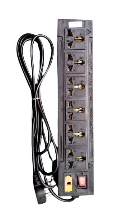 Multiplug with Individual Switch -6 PIN for Home, Office and Industrial Uses Extension Board with 2 M Cable(Pack of 1)-image-15