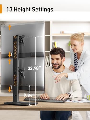 Image of Perlegear Dual Vertical Monitor Stand for 13-40 inch Screens up to 44 lbs