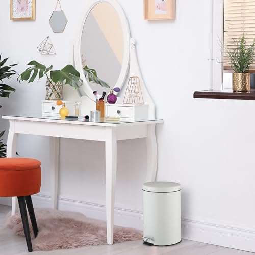 Image of Relaxdays Kitchen Bin 20 Litre with Lid Removable Inner Bucket Foot Pedal Matt Design Pedal Bin White