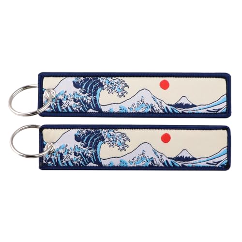 Image of 2 Pcs JDM Motorcycle Keychains Jet Tag Keychain Double Sided Motorcycles Key Tags for Motorcycles Scooters Car Key Chains