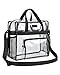 Clear Bag Stadium Approved, Waterproof Lightweight and Two Water Bottle Holders, Transparent Tote Bag and Gym Clear Bag, See Through Tote Bag for Work, Sports Games and Concerts-12 x12 x6