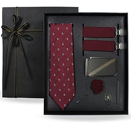 Set de 7 piezas: corbata, cinturón y accesorios formales miniatura 1