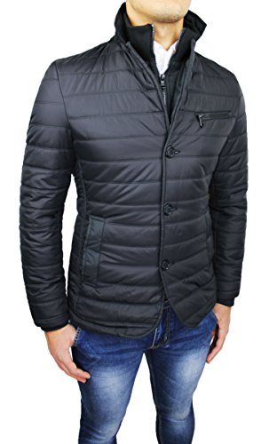 Veste d'hiver sartorial homme haut de gamme avec gilet doublé noir