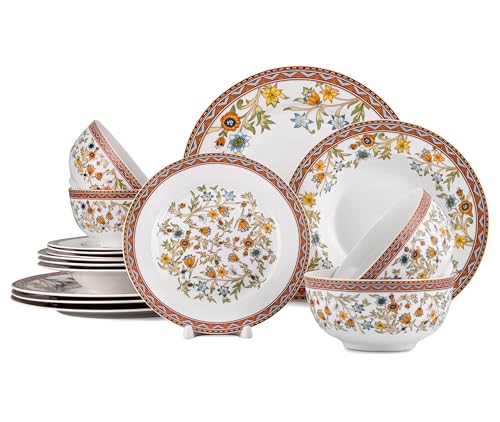 Fleurs des Prairies Bone China Dinnerware Set of 16 for 4