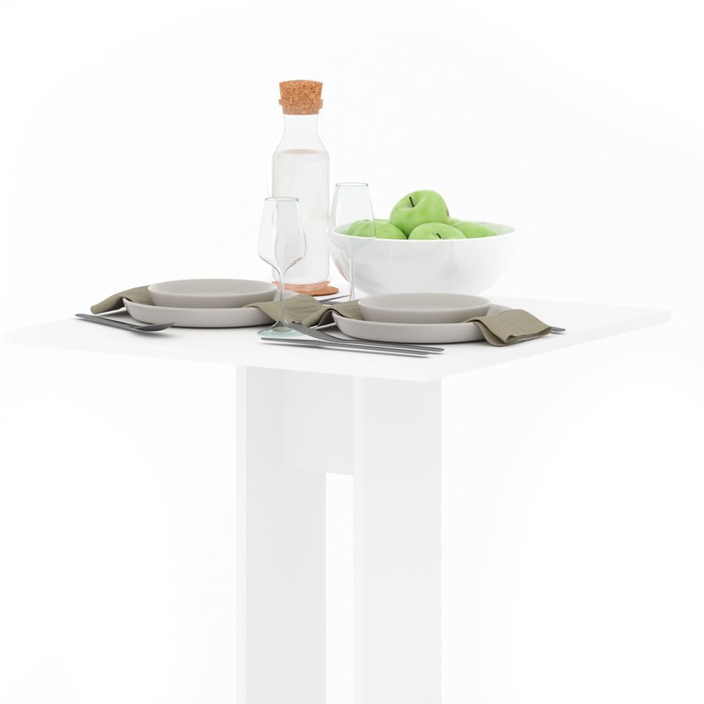 Vicco Tavolo da pranzo Repose, Bianco, 65 x 65 cm, adatto come tavolo singolo salvaspazio per ambienti di piccole dimensioni