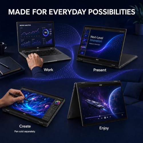 Image of ASUS Vivobook 16 Flip, 16 inch 2-in-1 Laptop, Ultra 7 258V, 32GB DDR5, 2TB SSD