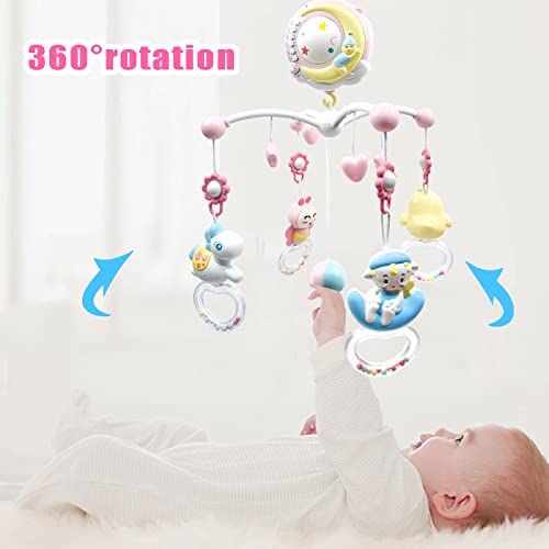 Giostrina Culla Neonati Con Proiettore Stelle E Telecomando - Multifunzione Rosa - Foto 12