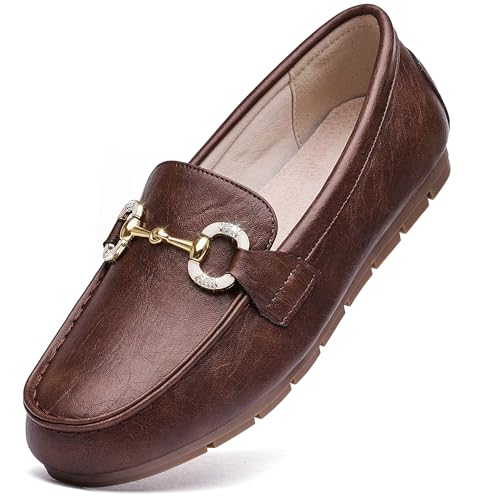 Image of Women's Knit Slip On Loafers - Breathable Mesh Flats with Memory Foam Insole & Arch Support, Non-Slip Comfortable Shoes for Work Office Commute, Driving, Casual Daily Walking (Wide Foot Friendly)