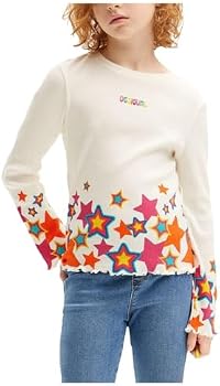T-shirt Desigual Fille 14 Ans - Multicouleur à Broderies Fleurs - Très Bon état Occasion
