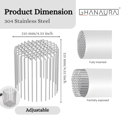 Image of Rust-Resistant Stainless Steel Wire Grid Drain Outlet Stopper | Anti-Rat Pipe Guard | Flexible Universal Drain Protector, Prevents Rodent and Birds Entry & Clogs (110 mm)