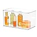 mDesign Stackable Bathroom Storage Bin Box with Lid - Container for Organizing Hand Soaps, Body Wash, Shampoos, Conditioners, Hand Towels, Hair Accessories, Body Spray - 7" High - Clear