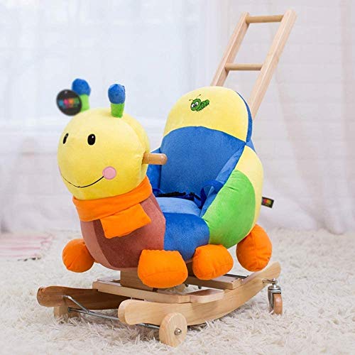 FUJGYLGL Bunte Insekten Plüsch Stofftier Rocker Multifunktions-2 in 1 Holzkleinkind Baby-Schaukelpferd Indoor Outdoor… – Bild 3