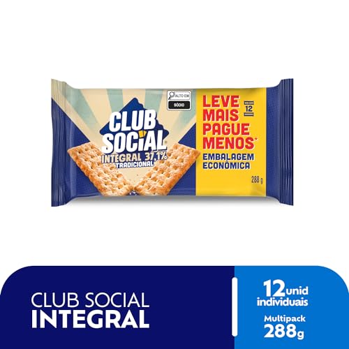 Club Social Biscoito Salgado Integral Embalagem Econômica 288G