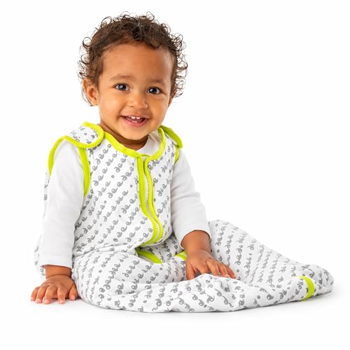 Image of Baby Deedee Sleep Nest Lite - Cotton Sleep Sack 0.6 TOG 0-6M Lime | Patented shoulder snaps and full-length zipper support easy dressing and diaper changes for warmer routines