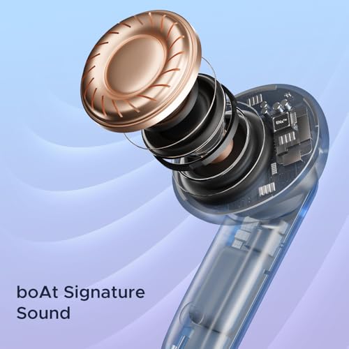 Image of Boat Airdopes 191 ANC, 32dB ANC, Ambient Mode, 60HRS Battery, 4Mics ENx, in-Ear Detection, IWP Tech, Fast Charge, v5.3 Bluetooth Earbuds, TWS Ear Buds Wireless Earphones with mic (Pellucid Blue)