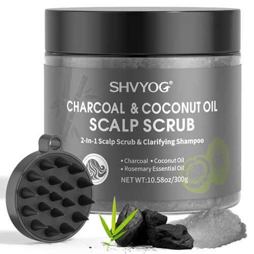 Exfoliante Para el Cuero Cabelludo, Exfoliante Con Carbón de Bambú y Aceite de Coco, Champú Limpiador y Nutritivo Para el Cuero Cabelludo, Control de Grasa Para Prevenir la Caída del Cabello, 300g