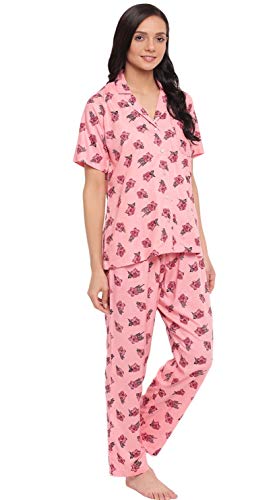 Image of Two Dots Women's Cotton Floral Shirt and Pyjama Set Pack of 1