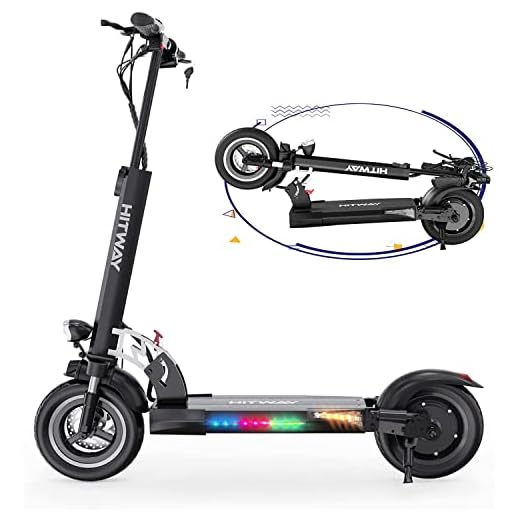 HITWAY Elektrisk skoter med sits, elektrisk skoter för vuxna 43 km/h, 800 W motor och LCD-skärm, vattentät, elscooter för vuxna och tonåringar, maximal belastning 200 kg, 45 km räckvidd
