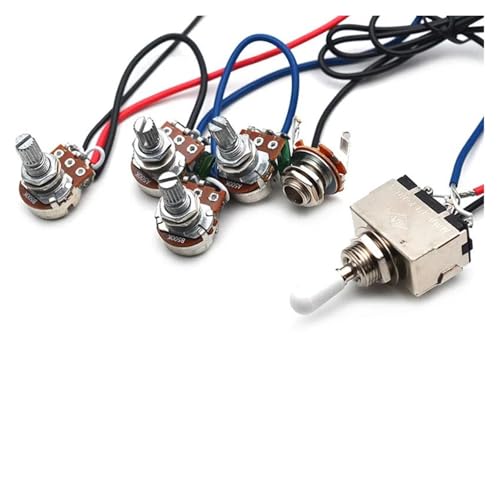 エレキギター用配線ハーネス プロフェッショナルギター配線ハーネス 配線済み3ウェイトグルスイッチ 500kポテンショメータ