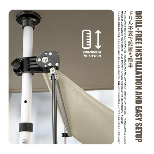 Auvent de terrasse marron 400cm voile imperméable - 6