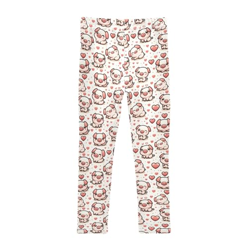 Cute Cartoon Pig Girls Leggings Kids Yoga Pants Athletic Tights Pants 4-10 Years2