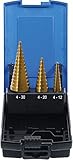 Stufenbohrer Ø 4 - 12 mm in folgenden Stufen: 4 - 5 - 6 - 7 - 8 - 9 - 10 - 11 - 12 mm