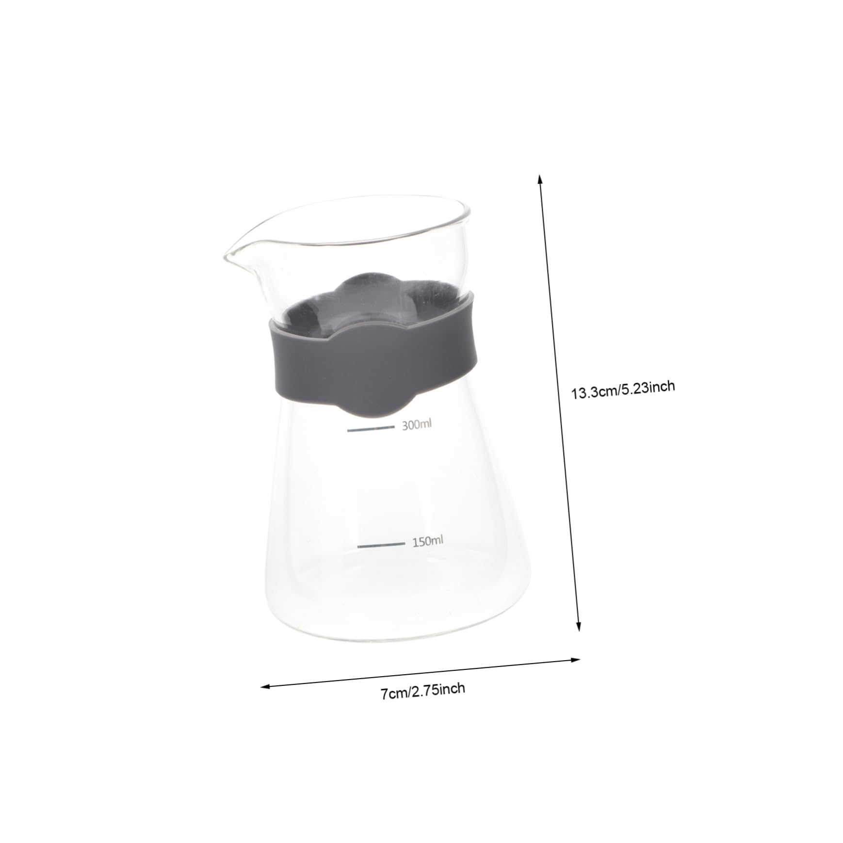 Cabilock Decorative Glass Coffee Pot with Scale Design Transparent Borosilicate Coffee Maker Portable Tea Kettle for Home Office and Travel Use
