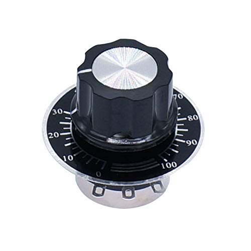 Taiss 2pcs RV24YN20S 5K Potentiometer Single Turn Carbon Film Rotary Taper Potentiometer Used for Inverter speed regulation. Motor speed control + 2pcs A03 knob + 2pcs dials (B502 5K ohm)