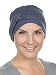 Comfort Cotton Sleep Cap & Headband Chemo Hat Beanie Turban for Cancer Dark Denim