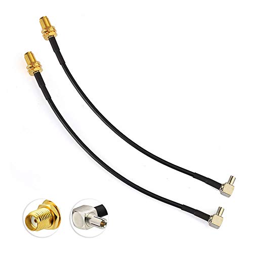 SUPERBAT SMA to TS9 Coaxial Cable Kit External Antenna Adapter Cable Pigtail Straight SMA Female to 90 Degree TS9 for USB Modems & MiFi Hotspots (6
