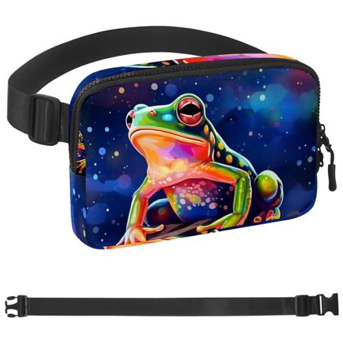 Colored Frog-52 Crossbody Fanny Pack for Men&Women,Belt Bag for Travel Casual Walking Running Hiking Cycling