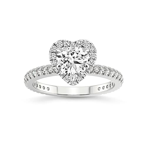 FRIENDLY DIAMONDS Lab Grown Diamond Ring For Women IGI Certified | 1-5 Carat Klarissa Halo Eternity Diamond Ring | 14K Or 18K White, Yellow Or Rose Gold | FG-VS Quality