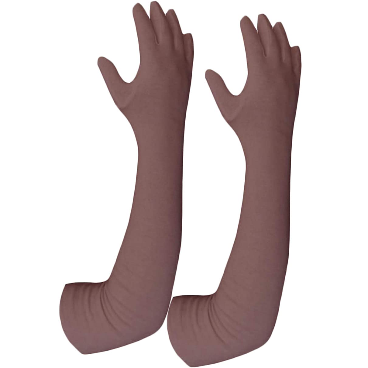 Cozyway Women Men Cotton 24 Inch Full Hand Gloves for Biking and Driving Dust, Pollution and Sunburn Sunlight Protection Gloves (Brown, Free Size)-image-29