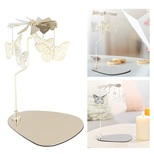 Rotary Candle Holder Spinning Candleholder Tea Light Candle Holder Metal Rotating Aromatherapy Wind Chime Candle Holder (Butterfly (No Candle Cup)) #TOP6