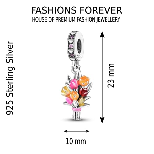 Abalorio ramo de flores en caja de regalo para pulsera Pandora en plata y esmalte 2
