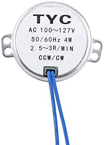 Synchronous Synchron Motor,Turntable Motor,Cuptisserie Motor,Cup Turner Motor,Rotisserie Motor,Electric Motor With 7Mm Flexible Coupling Connector Lamp Cord,50/60Hz Ac100~127V 4W Ccw/Cw-2Pcs(2.5-3Rpm) #TOP7