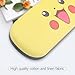 PERFECTSIGHT Hard Shell Eyeglasses Case, PU Leather Protective Glasses Case, Cute Cartoon Surface Eyeglass Case for Women Girls (Yellow)