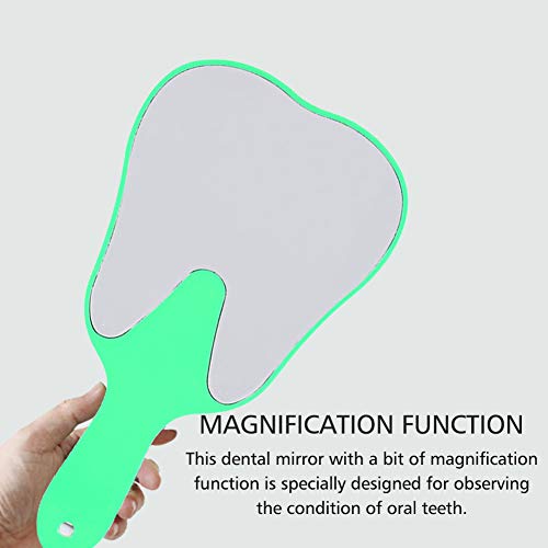 Handspiegel, Handspiegel Klein, Einseitiger Handspiegel mit Geringe Vergrößerung, Zahnpflege Hand Spiegel Werkzeug Modische Niedliche Zahnpflege Hand Spiegel Werkzeug 4 Farben Kunststoff Griff(Grün)