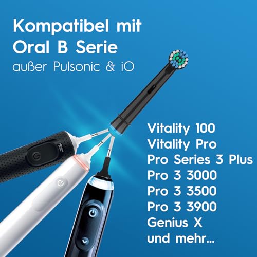 12er Aufsteckbürsten für OralB Vitality Pro, Genius X, Pro Pro Series 3 Plus, Pro 3 Zahnbürste Elektrische, Zahnbürstenaufsatz Kompatibel mit Braun OralB, Precision Ersatzbürsten Schwarz von HSYTEK – Bild 3